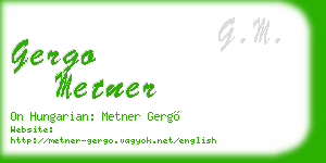 gergo metner business card