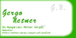 gergo metner business card